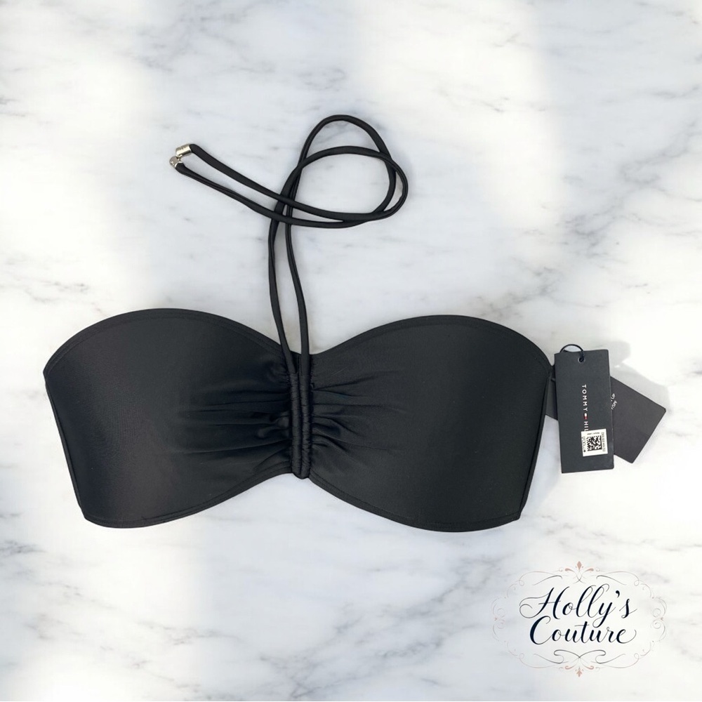 Tommy Hilfiger Women's Black Bandeau Style Bikini Top Sz Medium NWT